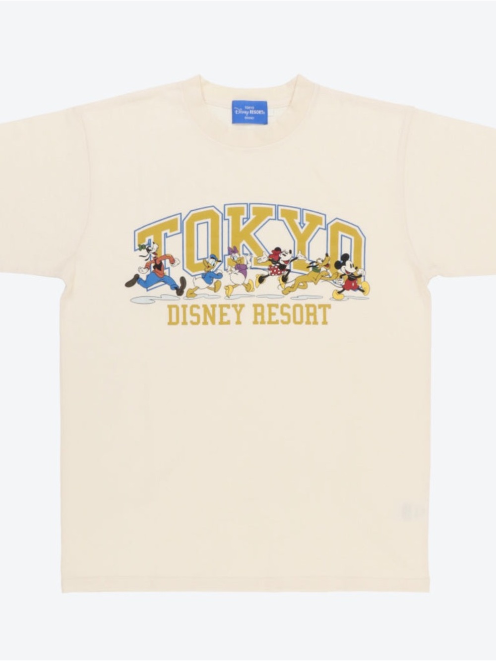 Disney Cream Graphic Tee with Blue Tokyo Resort Label